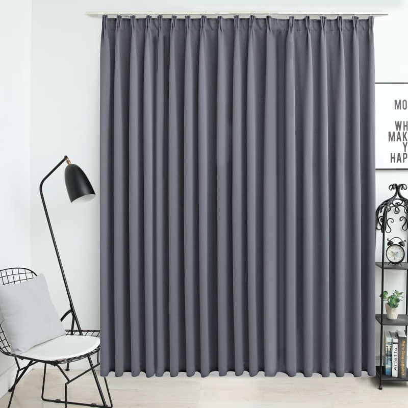 vidaXL Verdunkelungsvorhang mit Haken Grau 290 x 245 cm vidaXL Verdunkelungsvorhang mit Haken Grau 290 x 245 cm
