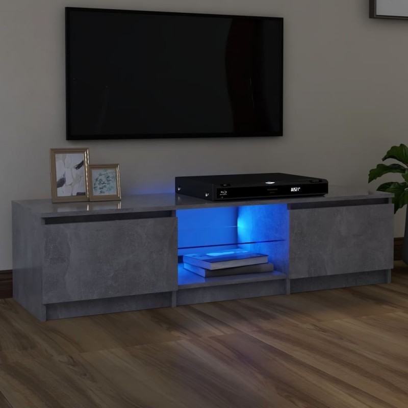 TV-Schrank mit LED-Leuchten Betongrau 140x40x35,5 cm TV-Schrank mit LED-Leuchten Betongrau 140x40x35,5 cm