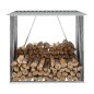 Brennholzlager Verzinkter Stahl 163 x 83 x 154 cm Grau Brennholzlager Verzinkter Stahl 163 x 83 x 154 cm Grau