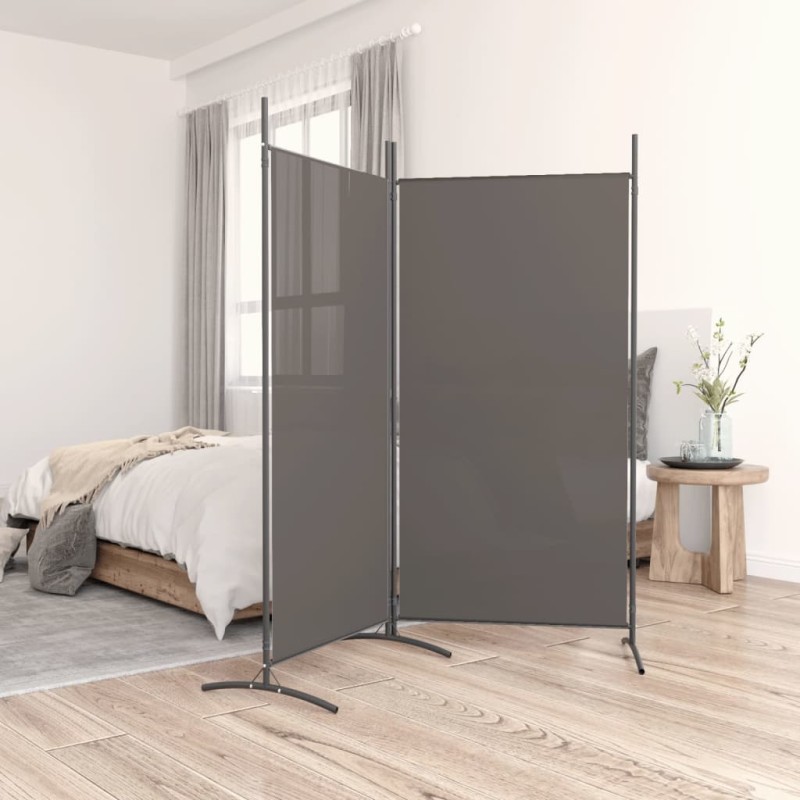 2-tlg. Paravent Anthrazit 175x180 cm Stoff 2-tlg. Paravent Anthrazit 175x180 cm Stoff