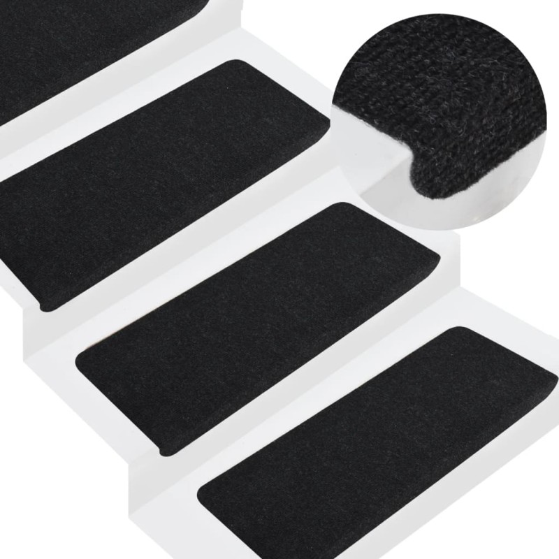 Stufenmatten Selbstklebend 15 Stk. 65x24,5x3,5 cm Schwarz Stufenmatten Selbstklebend 15 Stk. 65x24,5x3,5 cm Schwarz