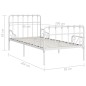 Bettgestell mit Lattenrost Weiß Metall 90×200 cm Bettgestell mit Lattenrost Weiß Metall 90×200 cm