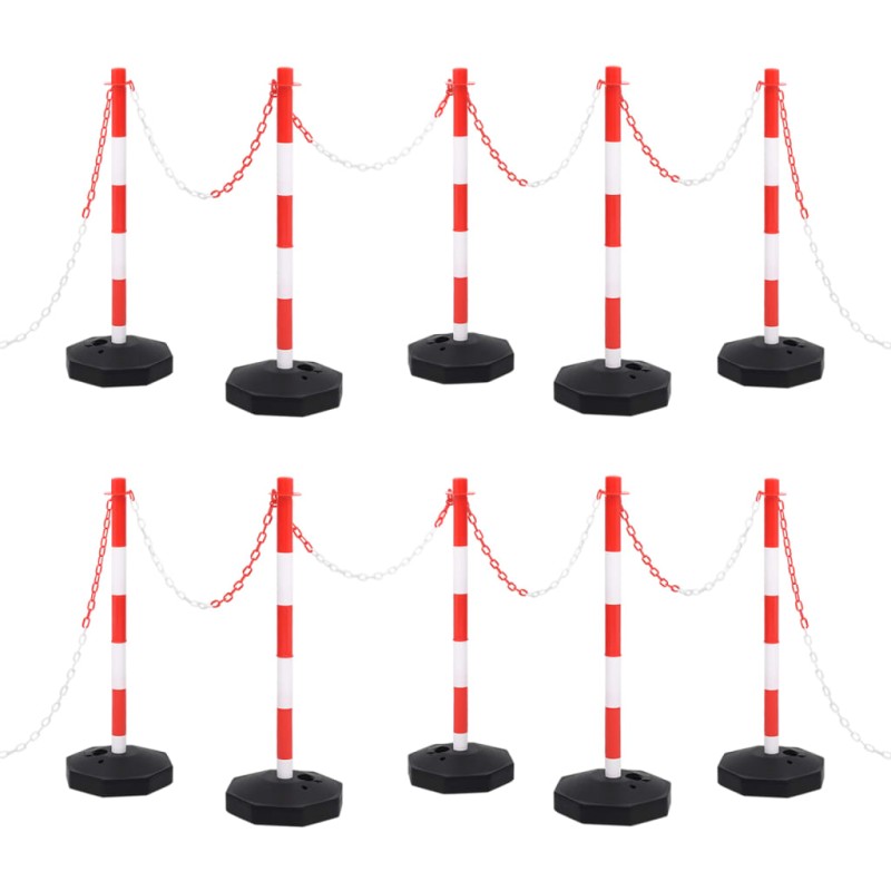 Kettenpfosten-Set mit 10 m Kunststoffkette Kettenpfosten-Set mit 10 m Kunststoffkette
