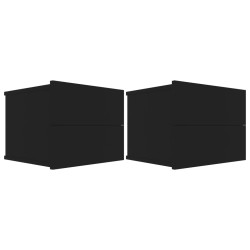Nachttische 2 Stk. Schwarz 40x30x30 cm Holzwerkstoff