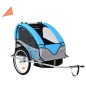 2-in-1 Kinder Fahrradanhänger & Kinderwagen Blau und Grau 2-in-1 Kinder Fahrradanhänger & Kinderwagen Blau und Grau