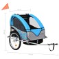 2-in-1 Kinder Fahrradanhänger & Kinderwagen Blau und Grau 2-in-1 Kinder Fahrradanhänger & Kinderwagen Blau und Grau