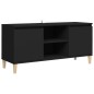 TV-Schrank mit Massivholz-Beinen Schwarz 103,5x35x50 cm TV-Schrank mit Massivholz-Beinen Schwarz 103,5x35x50 cm
