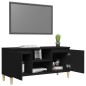 TV-Schrank mit Massivholz-Beinen Schwarz 103,5x35x50 cm TV-Schrank mit Massivholz-Beinen Schwarz 103,5x35x50 cm