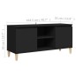 TV-Schrank mit Massivholz-Beinen Schwarz 103,5x35x50 cm TV-Schrank mit Massivholz-Beinen Schwarz 103,5x35x50 cm