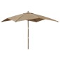 vidaXL Sonnenschirm mit Holzmast Taupe 300x300x273 cm vidaXL Sonnenschirm mit Holzmast Taupe 300x300x273 cm