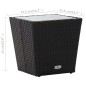 Beistelltisch Schwarz 41,5×41,5×43 cm Poly Rattan und Hartglas Beistelltisch Schwarz 41,5×41,5×43 cm Poly Rattan und Hartglas