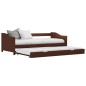 Ausziehsofa Bettgestell Dunkelbraun Kiefernholz 90×200 cm Ausziehsofa Bettgestell Dunkelbraun Kiefernholz 90×200 cm