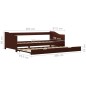 Ausziehsofa Bettgestell Dunkelbraun Kiefernholz 90×200 cm Ausziehsofa Bettgestell Dunkelbraun Kiefernholz 90×200 cm