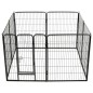 Hunde-Laufgitter 8 Paneele Stahl 80 x 100 cm Schwarz Hunde-Laufgitter 8 Paneele Stahl 80 x 100 cm Schwarz