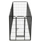 Hunde-Laufgitter 8 Paneele Stahl 80 x 100 cm Schwarz Hunde-Laufgitter 8 Paneele Stahl 80 x 100 cm Schwarz
