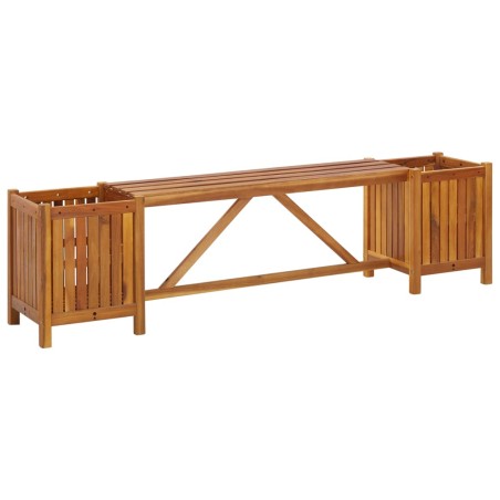 vidaXL Gartenbank mit 2 Pflanzkübeln 150x30x40 cm Massivholz Akazie