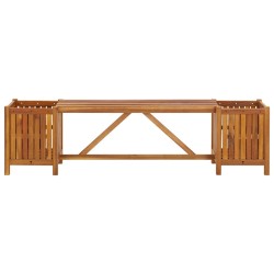 vidaXL Gartenbank mit 2 Pflanzkübeln 150x30x40 cm Massivholz Akazie