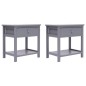 Nachttische 2 Stk. Grau 40x29x42 cm Paulownia Holz Nachttische 2 Stk. Grau 40x29x42 cm Paulownia Holz