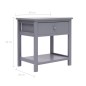 Nachttische 2 Stk. Grau 40x29x42 cm Paulownia Holz Nachttische 2 Stk. Grau 40x29x42 cm Paulownia Holz