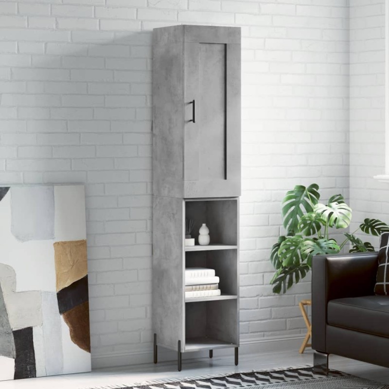 Highboard Betongrau 34,5x34x180 cm Holzwerkstoff Highboard Betongrau 34,5x34x180 cm Holzwerkstoff