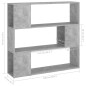 Bücherregal Raumteiler Betongrau 100x24x94 cm Bücherregal Raumteiler Betongrau 100x24x94 cm