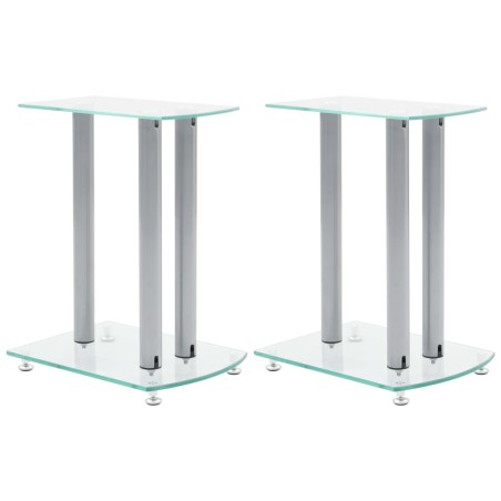 2x Luxus Lautsprecherständer Glas Lautsprecher NEU