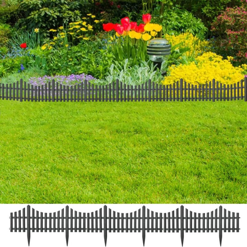 vidaXL Rasenkanten 17 Stk. Anthrazit 10 m PP vidaXL Rasenkanten 17 Stk. Anthrazit 10 m PP