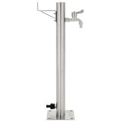 vidaXL Garten-Wassersäule Edelstahl Rund 65 cm