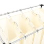 Wäschekorb mit 4 Taschen Creme Stahl Wäschekorb mit 4 Taschen Creme Stahl