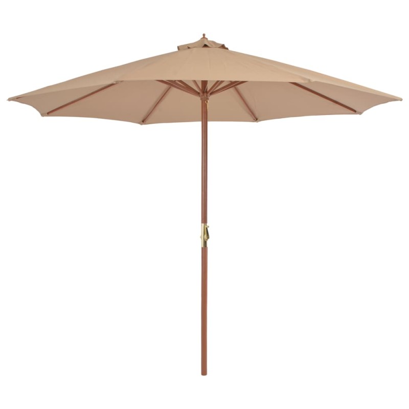 Sonnenschirm mit Holz-Mast 300 cm Taupe Sonnenschirm mit Holz-Mast 300 cm Taupe