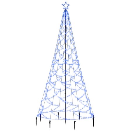 vidaXL LED-Weihnachtsbaum mit Metallstange 500 LEDs Blau 3 m