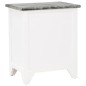 Nachttisch Grau und Weiß 38x28x45 cm Paulownia-Holz Nachttisch Grau und Weiß 38x28x45 cm Paulownia-Holz