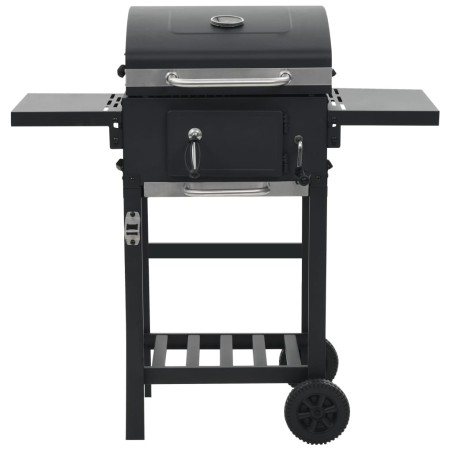 vidaXL Holzkohlegrill mit Unterer Ablage Schwarz