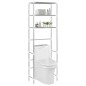 Toilettenregal mit 3 Ablagen Silbern 53x28x169 cm Toilettenregal mit 3 Ablagen Silbern 53x28x169 cm