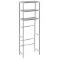 Toilettenregal mit 3 Ablagen Silbern 53x28x169 cm Toilettenregal mit 3 Ablagen Silbern 53x28x169 cm