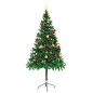 Künstlicher Weihnachtsbaum mit Kugeln und LEDs Grün 180 cm Künstlicher Weihnachtsbaum mit Kugeln und LEDs Grün 180 cm