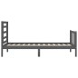 Massivholzbett mit Kopfteil Grau 100x200 cm Massivholzbett mit Kopfteil Grau 100x200 cm
