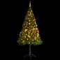 Künstlicher Weihnachtsbaum mit Kugeln und LEDs Grün 180 cm Künstlicher Weihnachtsbaum mit Kugeln und LEDs Grün 180 cm