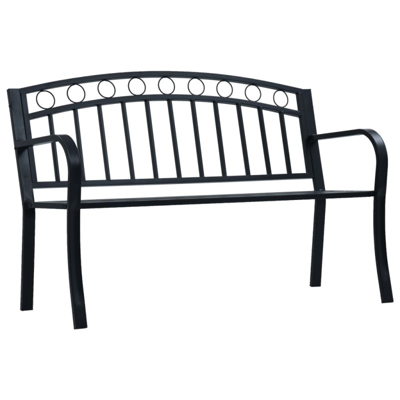 Gartenbank 125 cm Schwarz Stahl Gartenbank 125 cm Schwarz Stahl