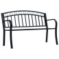 Gartenbank 125 cm Schwarz Stahl Gartenbank 125 cm Schwarz Stahl