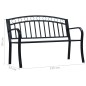 Gartenbank 125 cm Schwarz Stahl Gartenbank 125 cm Schwarz Stahl