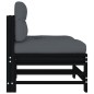 Mittelsofa mit Kissen Schwarz Massivholz Kiefer Mittelsofa mit Kissen Schwarz Massivholz Kiefer