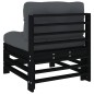 Mittelsofa mit Kissen Schwarz Massivholz Kiefer Mittelsofa mit Kissen Schwarz Massivholz Kiefer