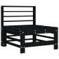 Mittelsofa mit Kissen Schwarz Massivholz Kiefer Mittelsofa mit Kissen Schwarz Massivholz Kiefer