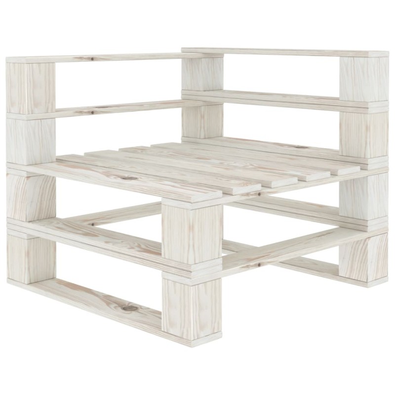 Outdoor-Ecksofa Paletten Holz Weiß Outdoor-Ecksofa Paletten Holz Weiß