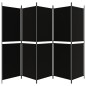 5-tlg. Paravent Schwarz 250x180 cm Stoff 5-tlg. Paravent Schwarz 250x180 cm Stoff