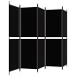 5-tlg. Paravent Schwarz 250x180 cm Stoff 5-tlg. Paravent Schwarz 250x180 cm Stoff