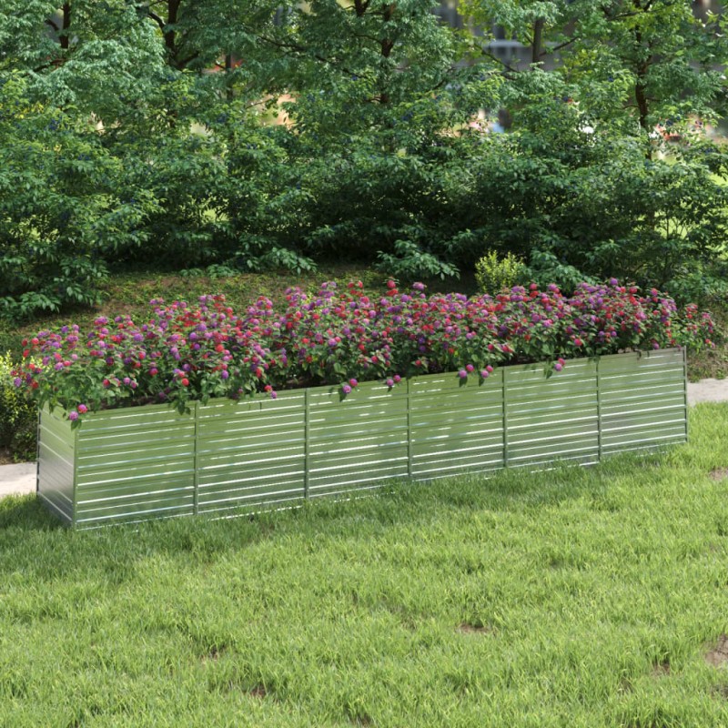 Garten-Hochbeet 480x80x77 cm Verzinkter Stahl Silber Garten-Hochbeet 480x80x77 cm Verzinkter Stahl Silber