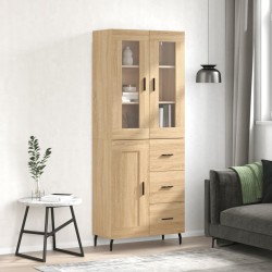 Highboard Sonoma-Eiche 69,5x34x180 cm Holzwerkstoff