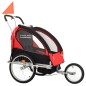 2-in-1 Kinder Fahrradanhänger & Kinderwagen Schwarz und Rot 2-in-1 Kinder Fahrradanhänger & Kinderwagen Schwarz und Rot